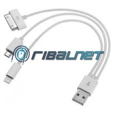 Kit de cabos USB tudo-em-um iph 30-pin + iph Ligthning + cabo micro USB 